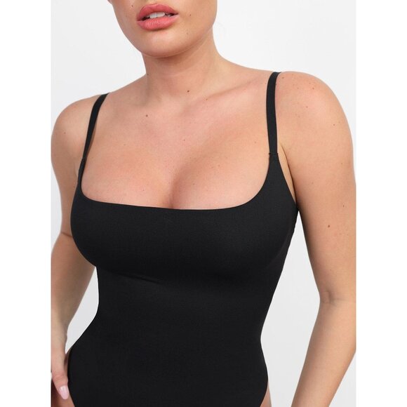 Popilush Shapewear CloudSense Soft Sculpting Thong Cami Bodysuit Black Small NEW - Picture 2 of 7